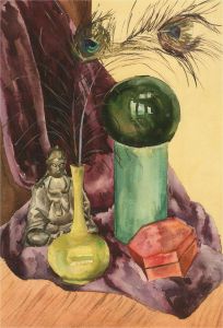 Patricia M. Rogers - 1949 Watercolour, The Mystic's Table