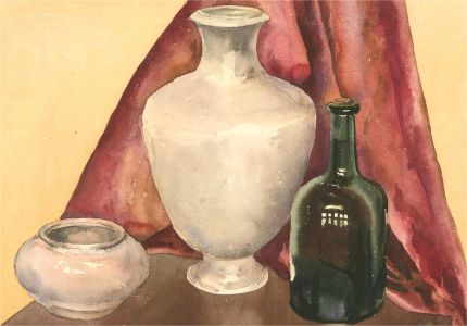 Patricia M. Rogers - 1948 Watercolour, Three Vessels