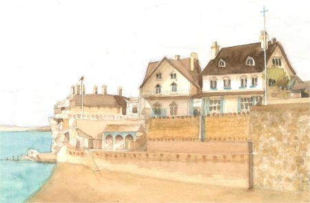 M. F. Mayhew - Contemporary Watercolour, Coastal Town