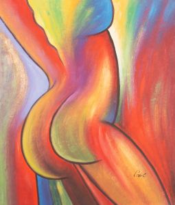 Contemporary Oil - Nude in Multicolour