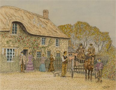 N.K. Day - 1997 Watercolour, Historic Scene