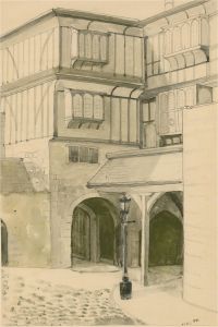 P. Henson - Double-Sided 1949 Watercolour, Byward Tower, Tower of London
