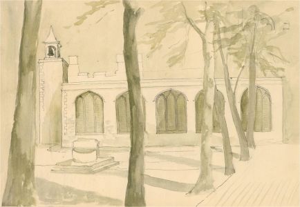 P. Henson - 1949 Watercolour, Church of St Peter ad Vincula, Tower of London