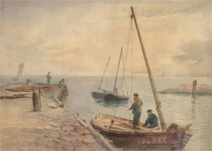 James Heron (fl.1878-1919) - Late 19th Century Watercolour, Fishing Trip