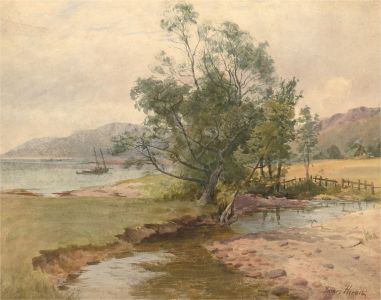 James Heron (fl.1878-1919) - Late 19th Century Watercolour, Beside the Loch