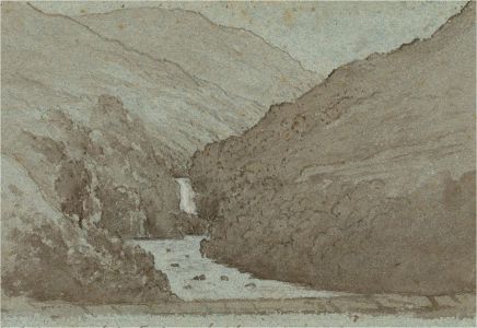 Late 19th Century Watercolour - Waterfall between Loch Tarbert and Loch Lomond