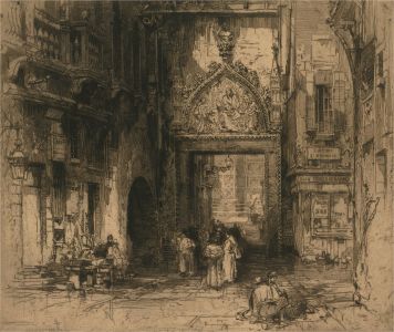 Hedley Fitton RE (1857-1929) - Etching, Porta del Campo San Zaccaria, Venice