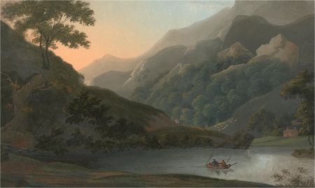 Mid 19th Century Gouache - Fishing at Dusk