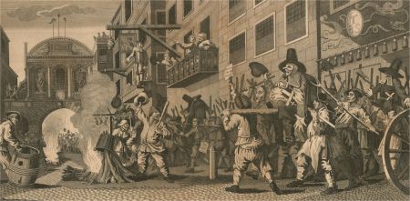 Thomas Cook after Hogarth - 1801 Engraving, Burning the Rumps at Temple Bar