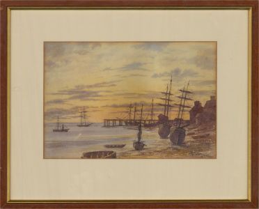 E. Donald Carr - c.1869 Watercolour, Close of Day, Aberdovey