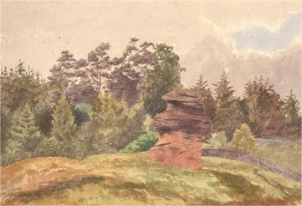 E.M.S. - 1884 Watercolour, The Hemlock Stone
