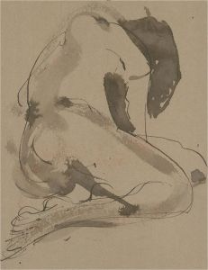 Susan Paine - 20th Century Pen and Ink Drawing, Expressive Nude Study