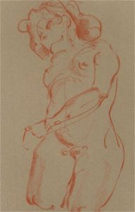 Susan Paine - 20th Century Pastel, Nude in Red