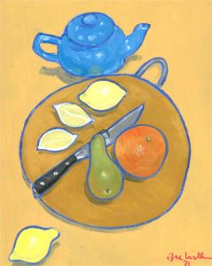 Brian William - 2021 Oil, Still Life with Blue Teapot