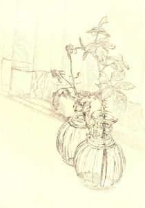 Gillian Whaite (1934-2012) - 20th Century Etching, Rose Leaves in Two Glasses