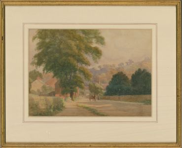 R.H. Bailey - 1922 Watercolour, Village Street