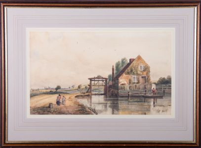 Late 19th Century Watercolour - Lock on the River Dove