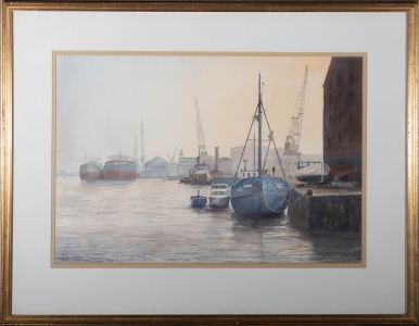 Peter Gray - 20th Century Watercolour, Early Evening, River Tyne