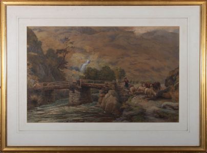 Charles Grant Davidson RWS (1820-1902) - Watercolour, Scottish Highlands