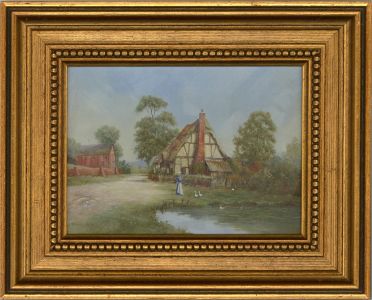 Richard Rhead Simm (1926-2019) - Mid 20th Century Oil, Thatched Cottage