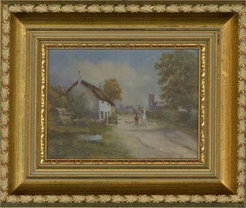 Richard Rhead Simm (1926-2019) - Mid 20th Century Oil, Riding in the Village