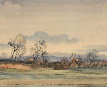 Franz Xavier Weidinger (1890-1972) - Signed 1930 Watercolour, Rural Farm