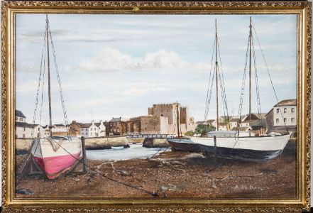 A.M. Barker - Contemporary Oil, Harbour Scene