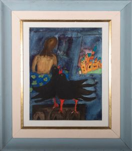 Veni Gligorova Smith - 1985 Watercolour, Two Chough Birds