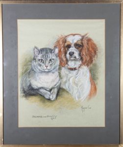 Marjorie Cox (1915-2003) - 1978 Pastel, Bertie And Binty