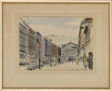 Marc Aynard (1898-1983) - 1955 Watercolour, Parisian Landmark