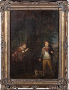 Circle of Richard Westall (1765-1836) - Fine c.1790 Oil, Strephon and Phyllis