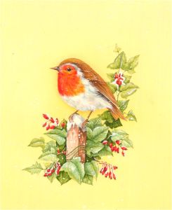 20th Century Gouache - Little Robin