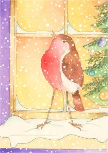 20th Century Watercolour - Christmas Robin