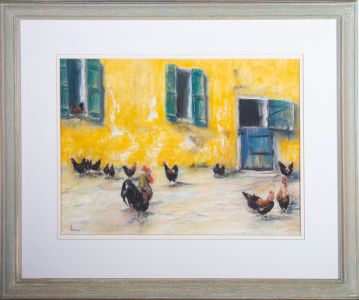 Jeanie Lace - 1998 Pastel, French Chickens