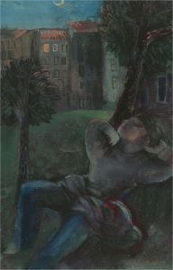 Elizabeth Heia-Stocke (1904-1956) - Early 20thC Gouache, Resting Under Moonlight