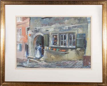 Aubrey F. Sykes (1910-1995) - Mid 20th Century Watercolour, The Corner Shop