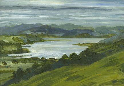 Teresa Dovani - Contemporary Oil, Mountain Lake Scene