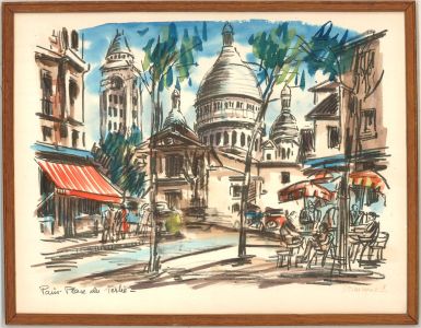 Dominique - 1979 Watercolour, Place du Tertre, Paris