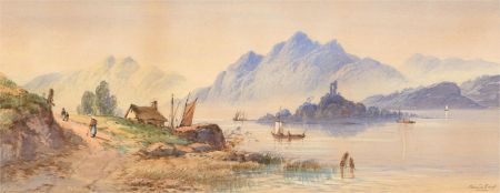 Edwin Earp (1851-1945) - Early 20th Century Watercolour, Bucolic Lake Scene