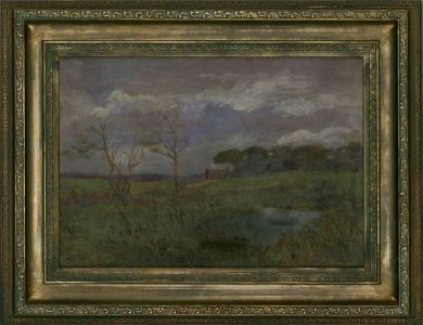 Early 20th Century Oil - A Windy Day