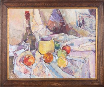 Roger Bliss - 20th Century Oil, Still Life with Fruit and Wine