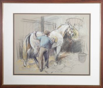 Noria Howarnt - 20th Century Pastel, Stable Scene