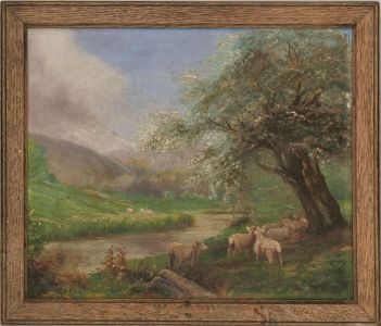 Early 20th Century Oil - Spring In The Meadow