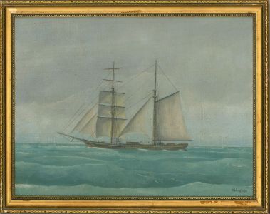 Mikhailoff - 1972 Oil, A Ship at Sea