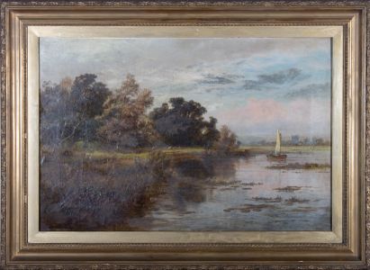 Robert Gallon (1845-1925) - Late 19th Century Oil, Riverside Meadow