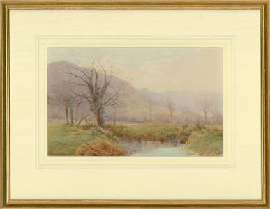 Frederick Boisseree (fl.1870-80) - Watercolour, Mountainous River View