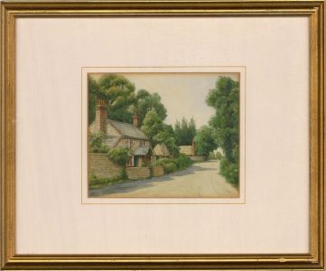 T. Ward - 1923 Watercolour, A Village Lane