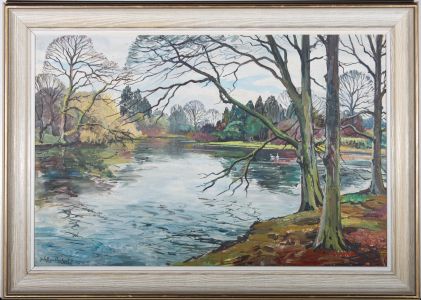 Walter Cecil Horsnell (1911–1997) - 20th Century Oil, Winter On The Lake