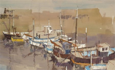 Michael Cadman RI ARCA (1920-2012) - 1986 Watercolour, Harbour