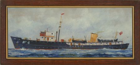 Framed Mid 20th Century Gouache - Pilot Boat